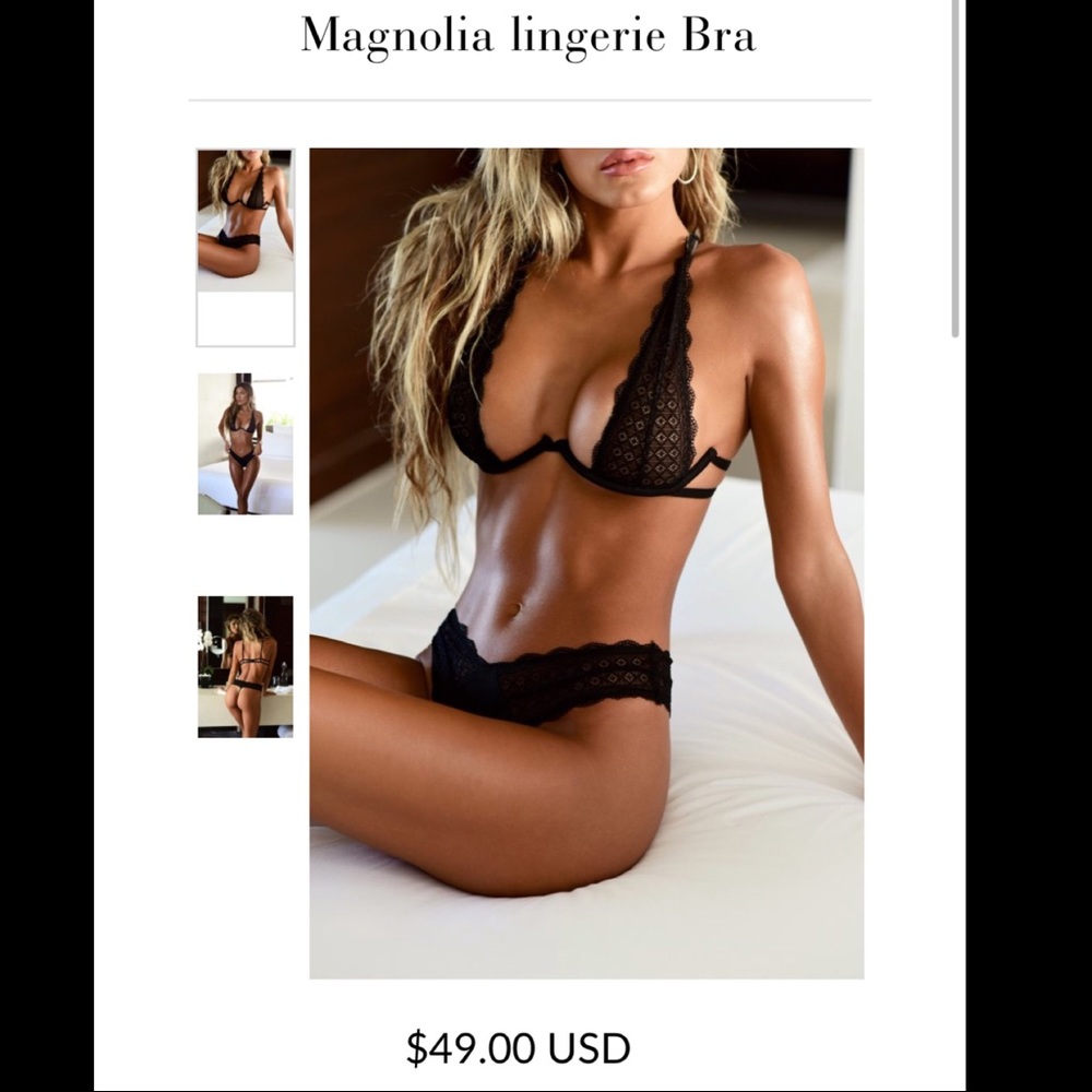 Plumeria Lingerie Black Magnolia bra NWT